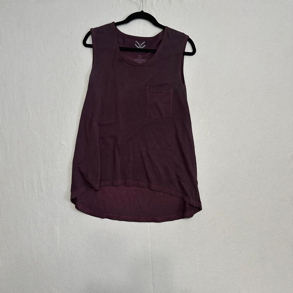 Urban Camo Womens Plum Purple Cotton Sleeveless Pocket Tank Top Size M